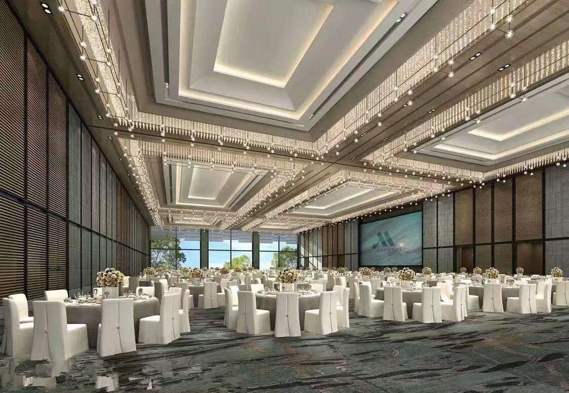 宴会厅水晶灯组合灯光效果 宴会厅水晶灯组合灯光效果
