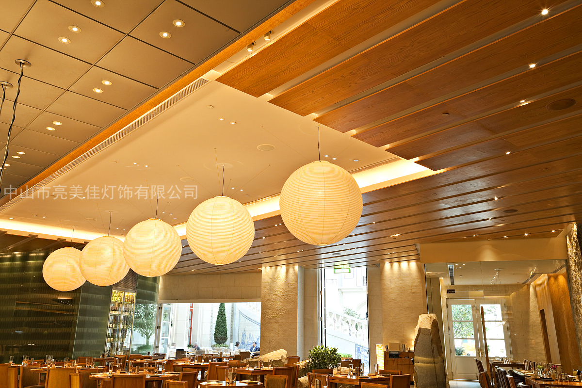 餐厅球形布艺吊灯